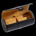 Black Leather Round Jewelry Case