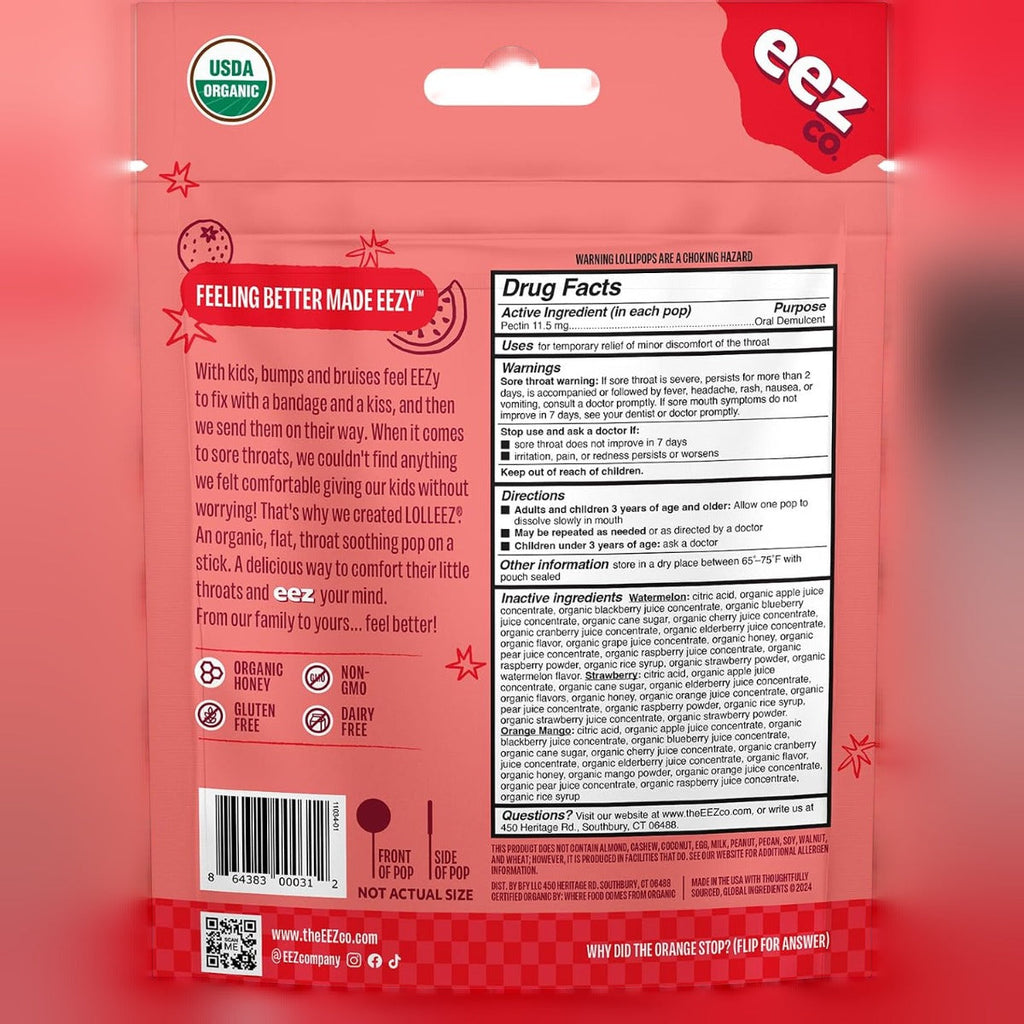 Organic Lollipops for Kids Sore Throat -Variety Pack (40 CT)