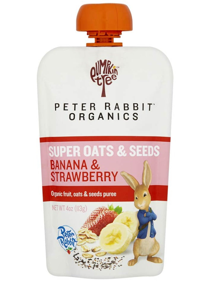Banana & Strawberry Super Oats & Seeds Puree (10 Pack)