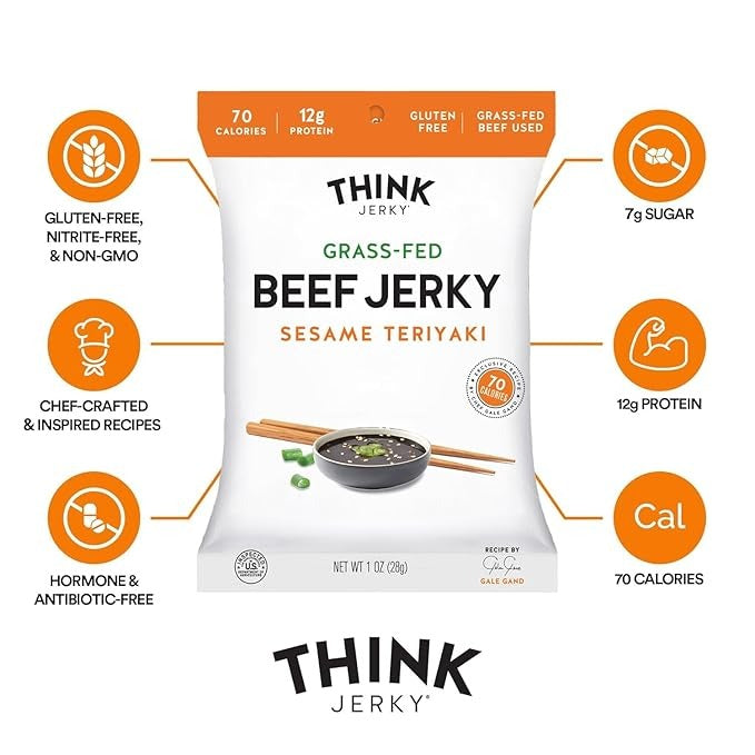 Sesame Teriyaki Beef Jerky Grass-Fed (8 Pack)