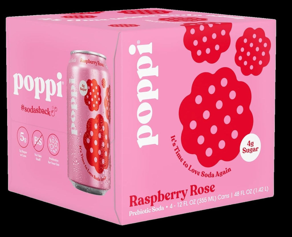 Raspberry Rose Prebiotic Soda (4 Pack)