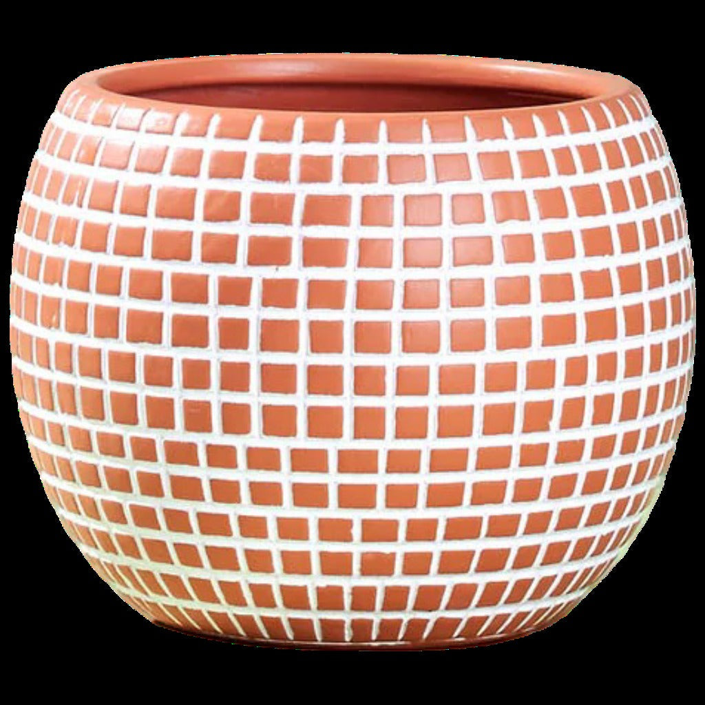 Disco Ceramic Planter - Medium / Terracotta