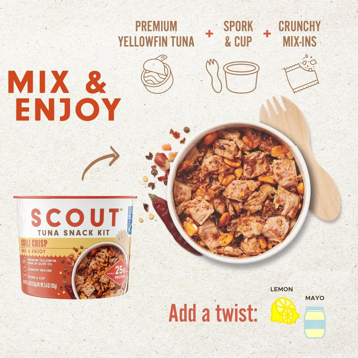 Chili Crisp Tuna Snack Kit (6 Pack)