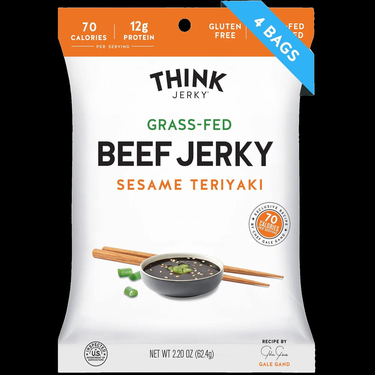Sesame Teriyaki Beef Jerky Grass-Fed (4 Pack)