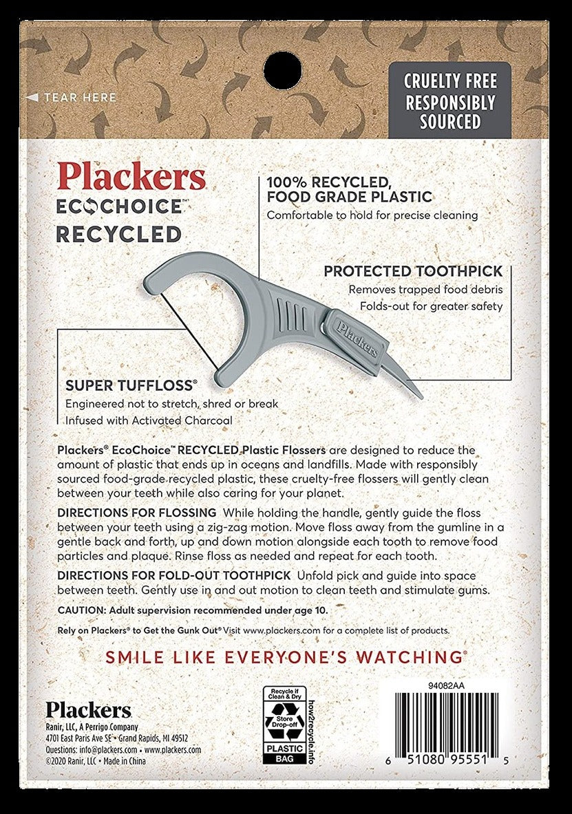 Ecochoice Activated Charcoal Recycled Dental Flossers (90 CT)