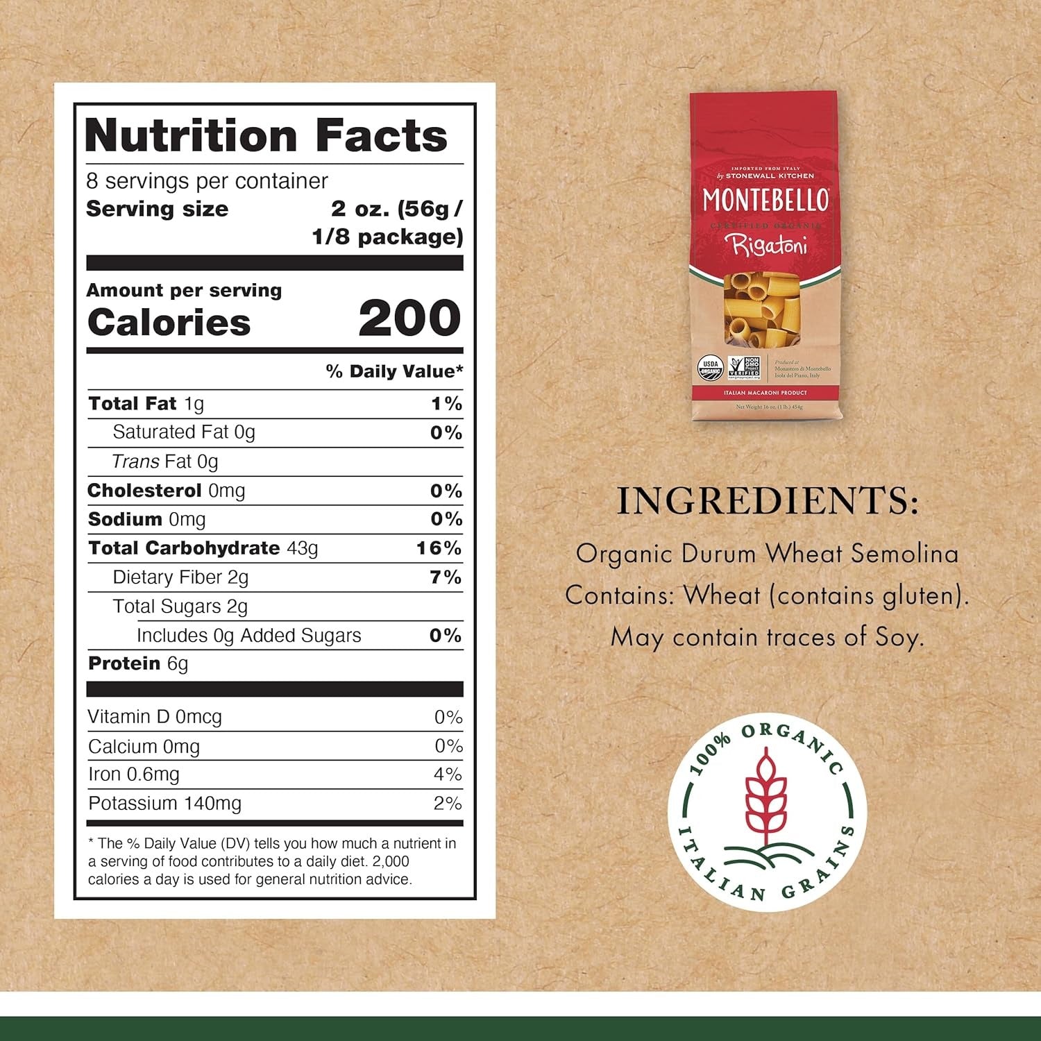 Organic Rigatoni Pasta