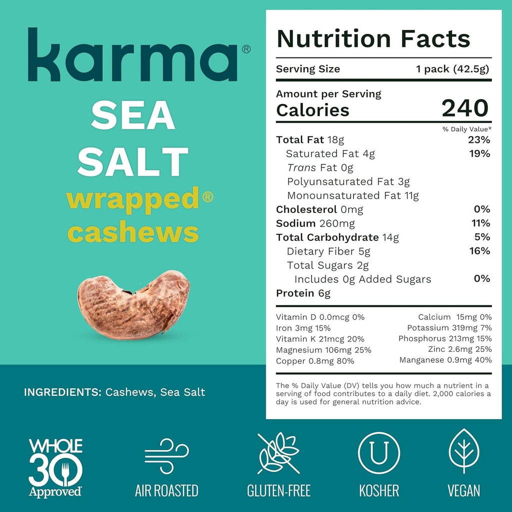 Sea Salt Wrapped Cashews (12 CT)