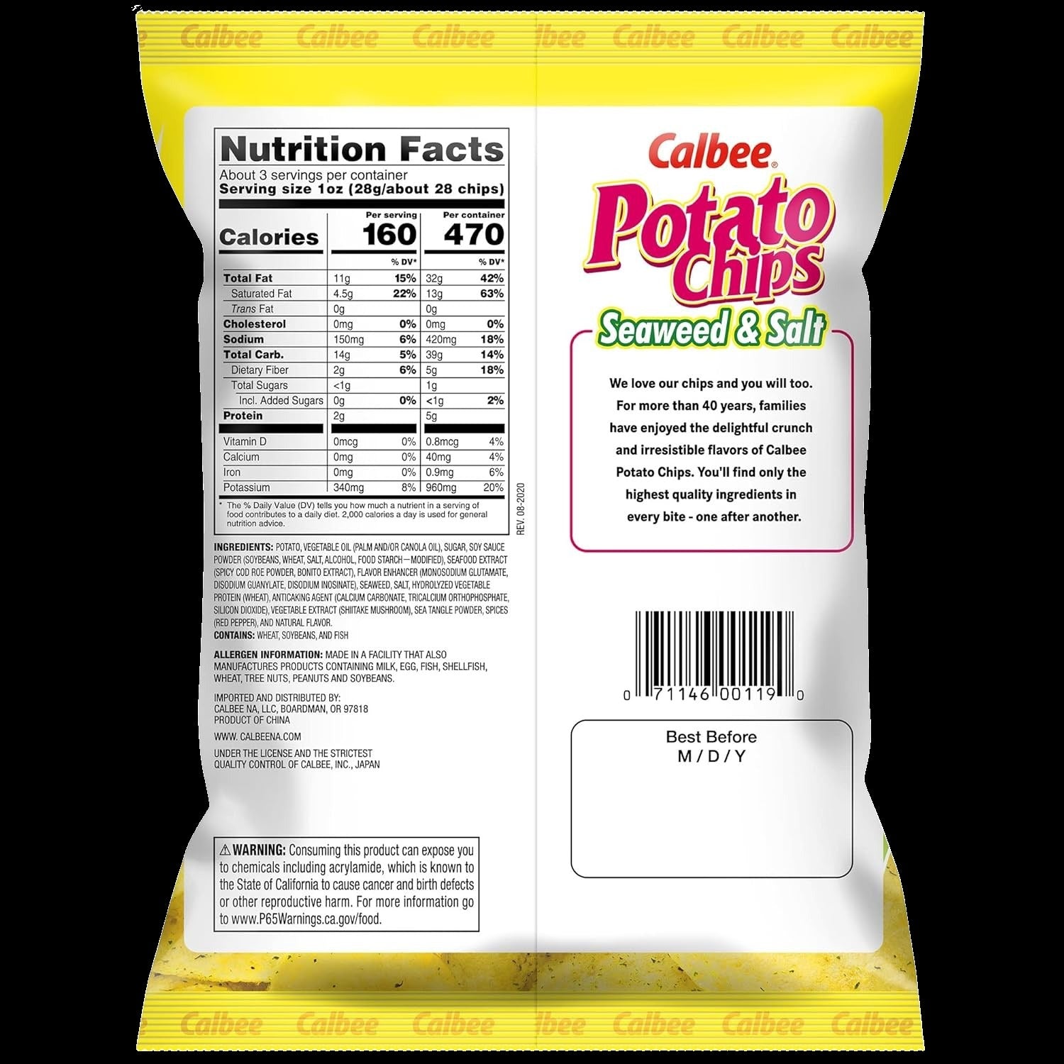 Seaweed & Salt Potato Chips (6 Pack)