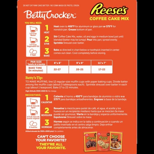 Reese's Peanut Butter Coffee Cake Mix