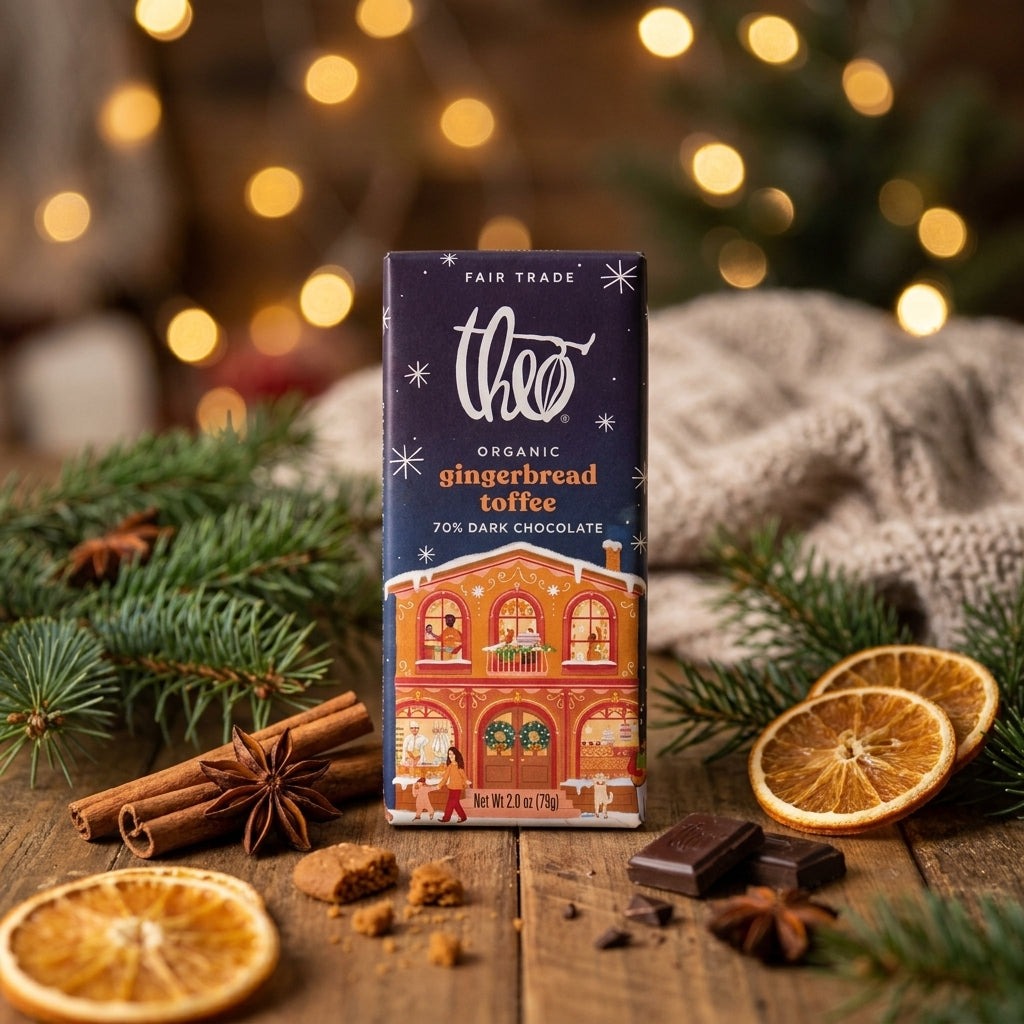 Organic Dark Chocolate 70% Gingerbread Toffee