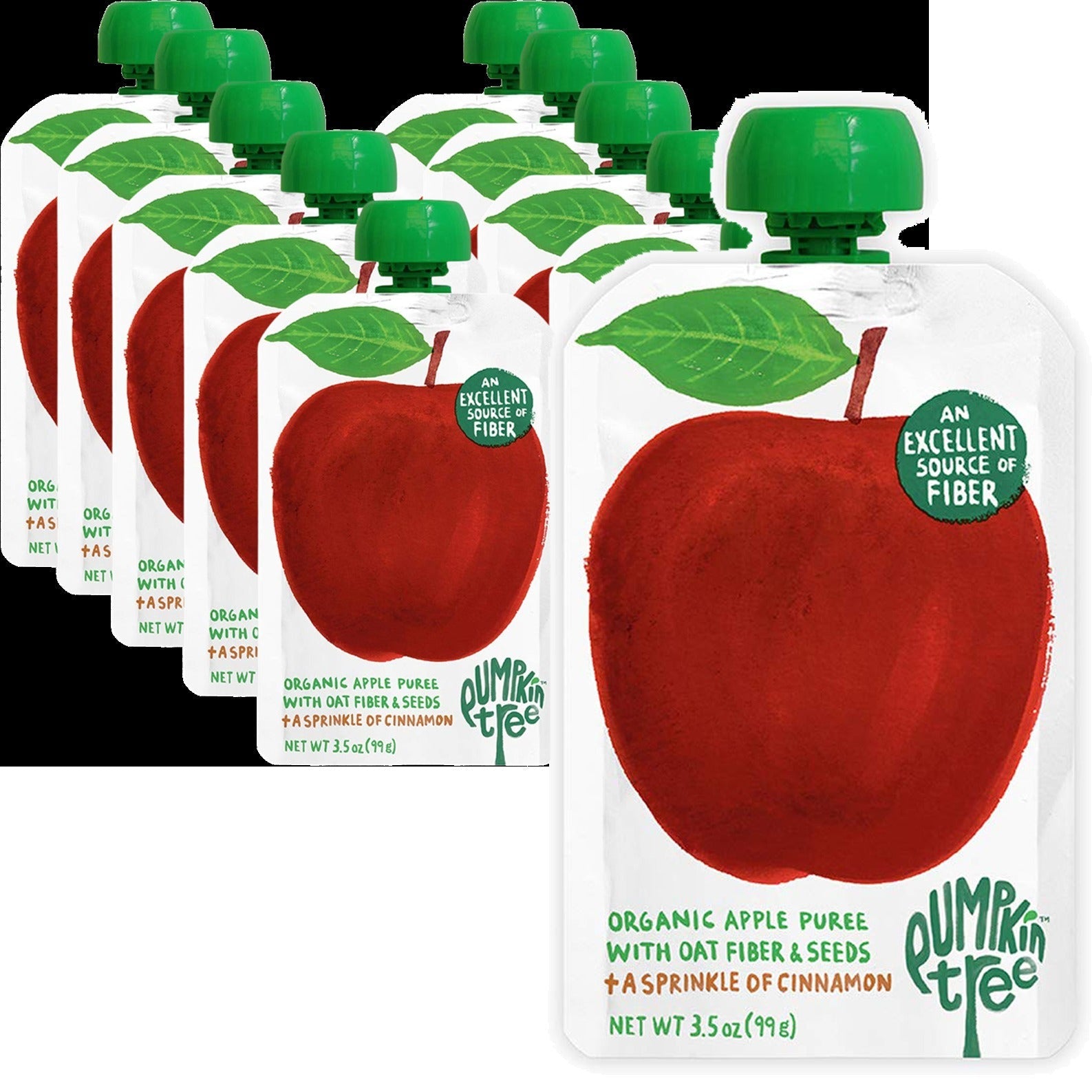 Apple Puree With Oat Fiber & Seeds + A Sprinkle of Cinnamon (10 Pack)