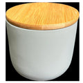 Salt Concrete Container with Bamboo Lid