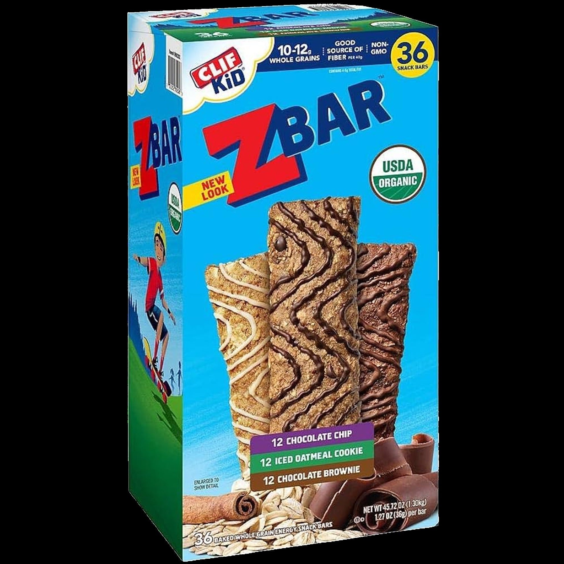 Zbar Chocolate Chip, Iced Oatmeal Cookie, and Chocolate Brownie Snack Bars Variety Pack (36 CT)