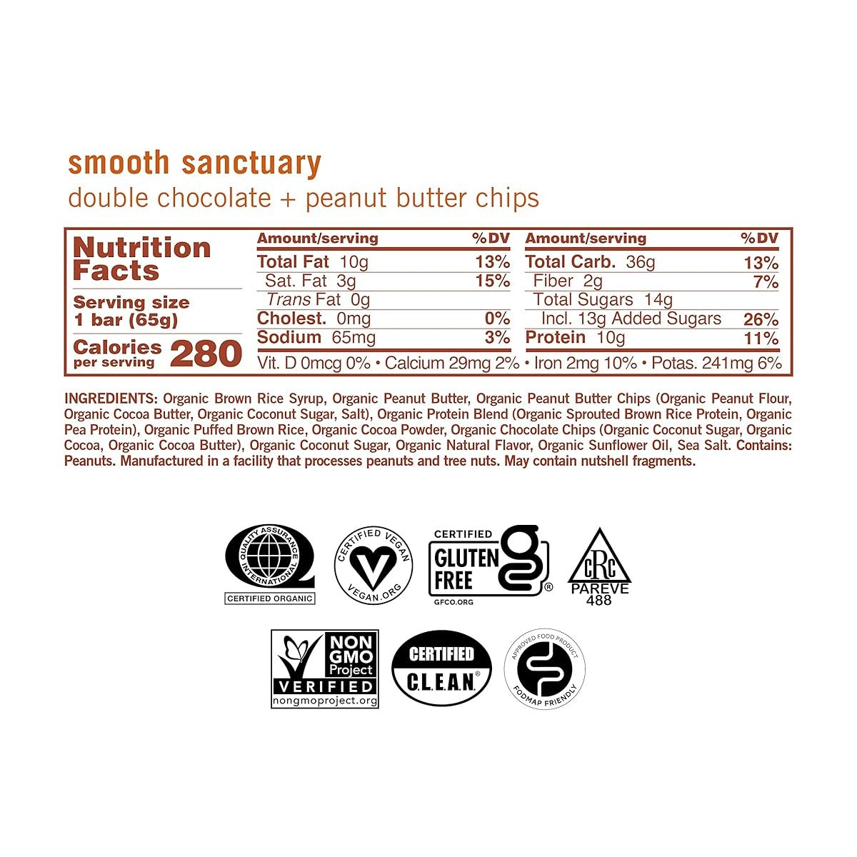 Organic Double Chocolate Peanut Butter Chip Protein Bar (12 CT)