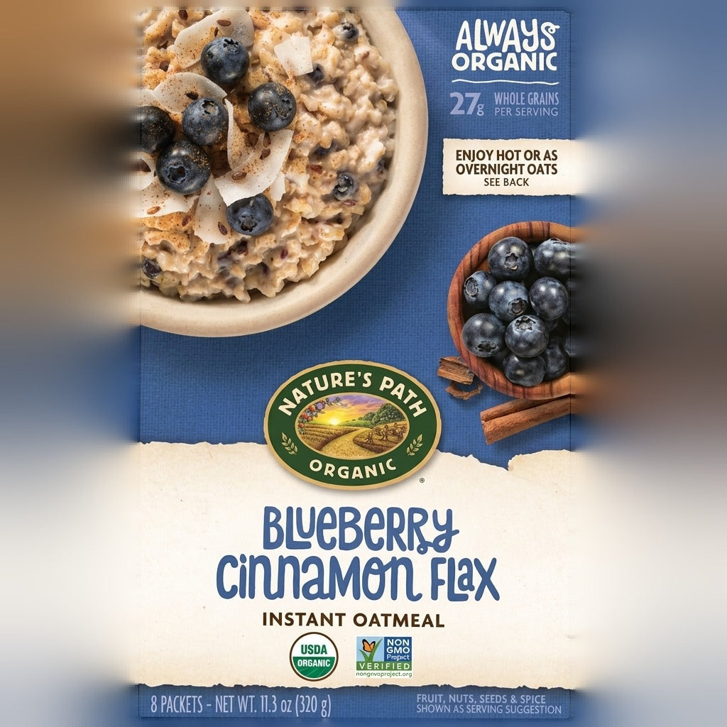 Organic Blueberry Cinnamon Flax Oatmeal (8 CT)