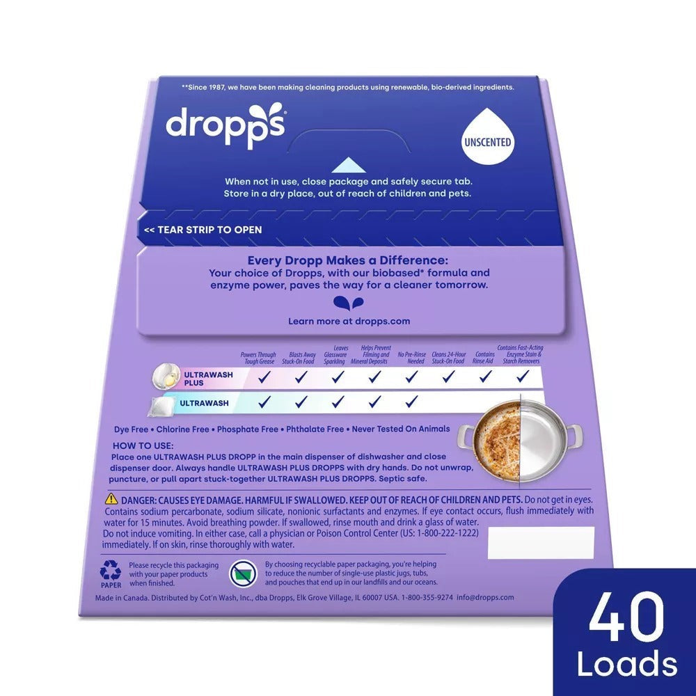 UltraWash Plus Biobased Detergent Pods - Unscented (40 CT)