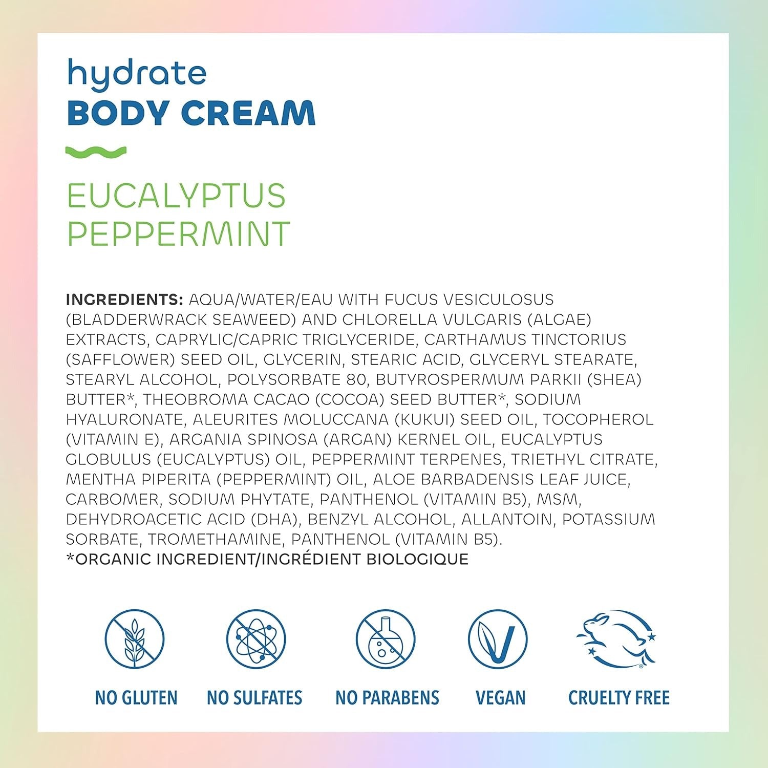 Eucalyptus & Peppermint - Hydrating Soothing Body Cream