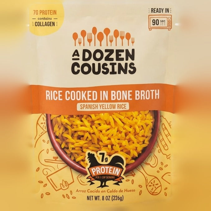 RTE Rice Cooked in Bone Broth Spanish Yellow (6 Pack)
