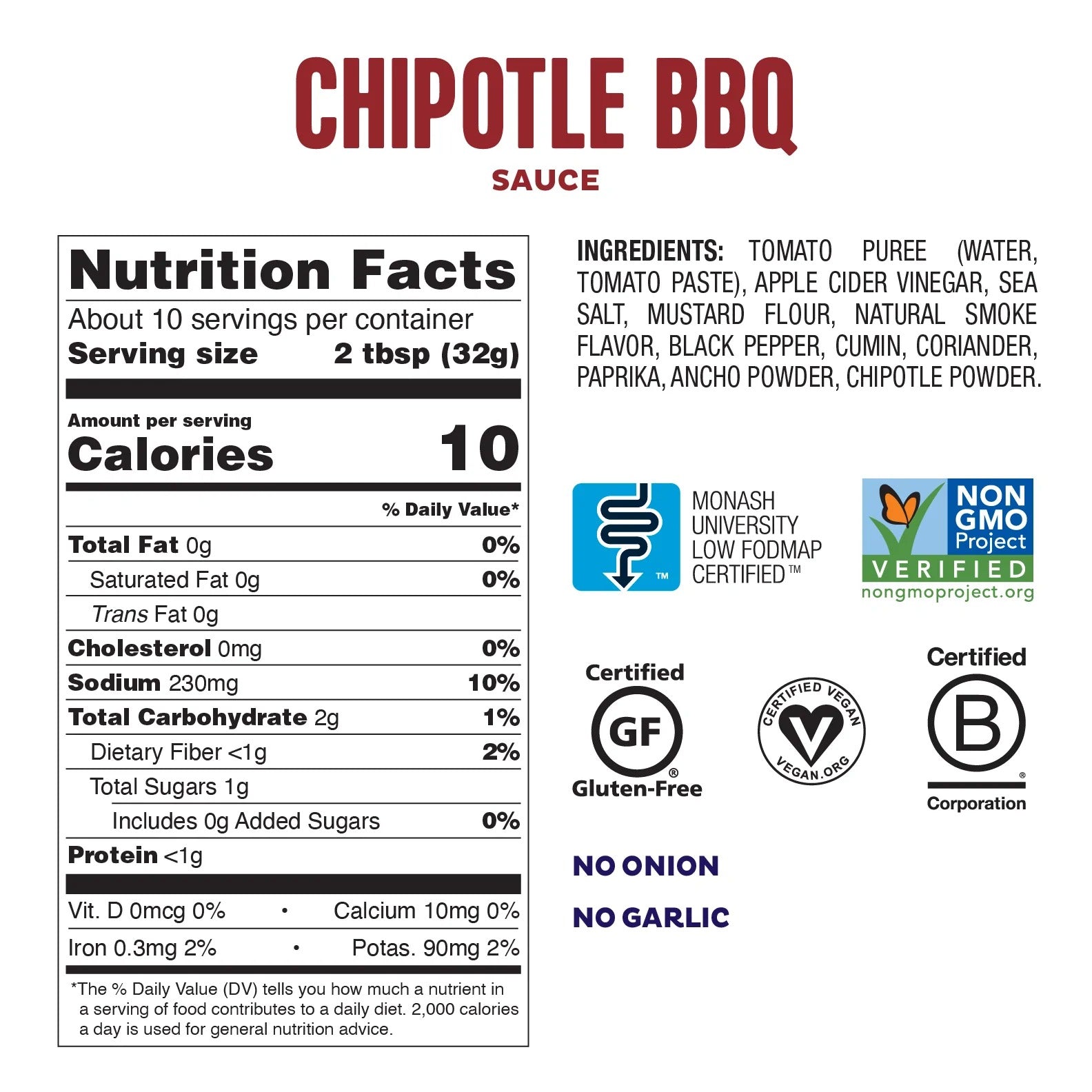 Unsweetened Chipotle Bbq Sauce