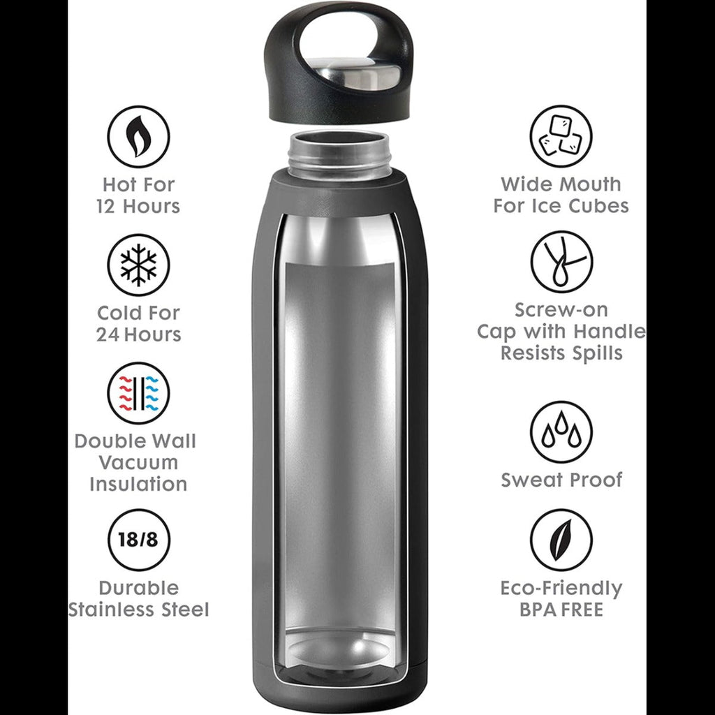 23oz Double Wall Vacuum Insulated Stainless Steel Bottle - Black