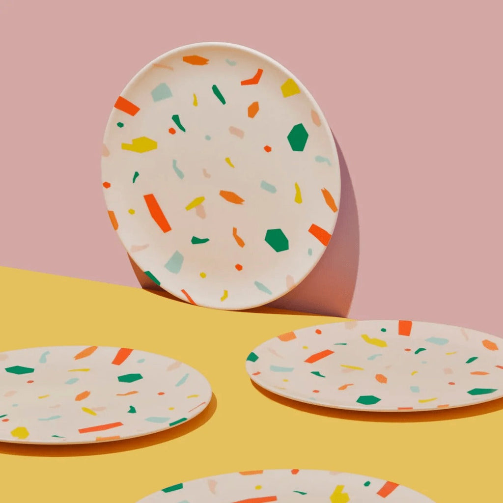 Bamboo Dinner Plate Set in Party (4 CT)