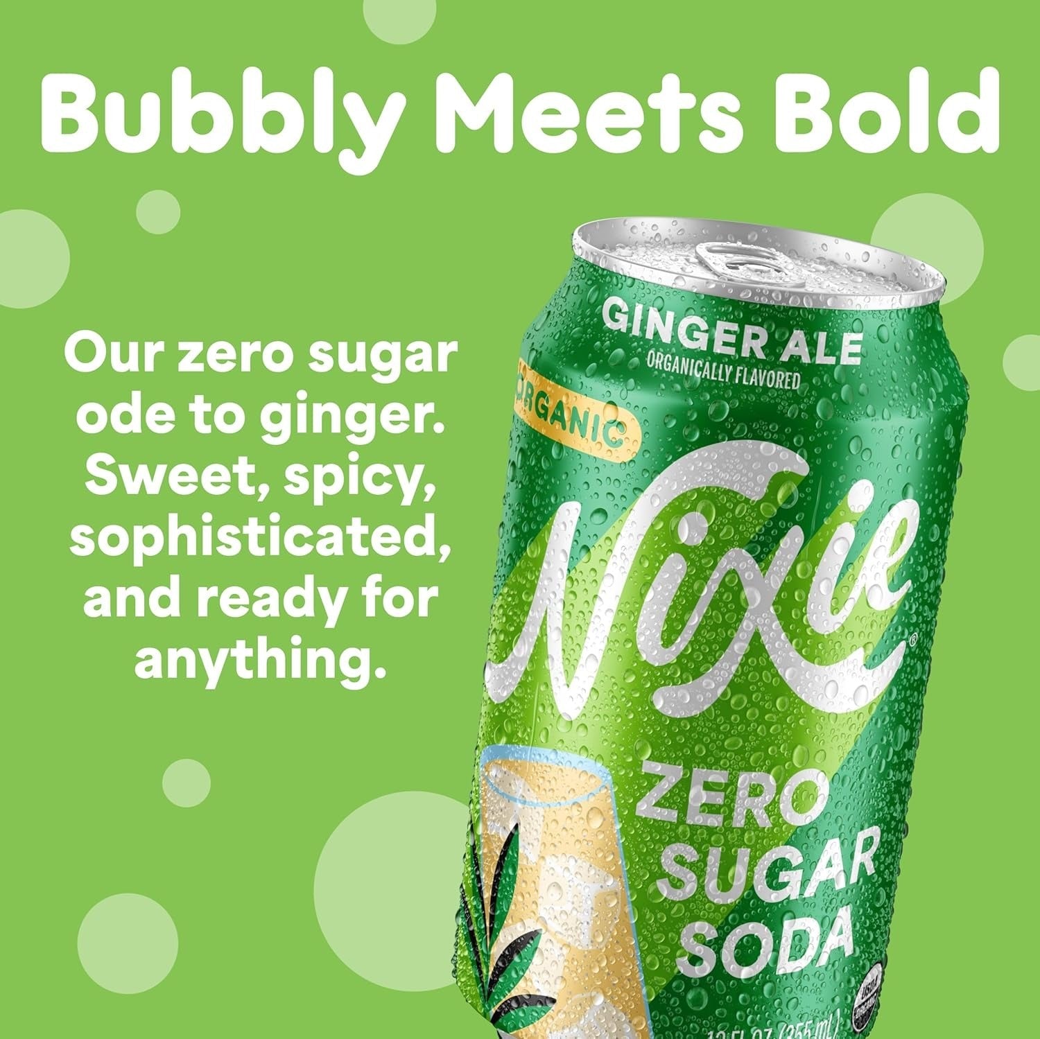 Organic Ginger Ale Zero Sugar Soda (12 Pack)