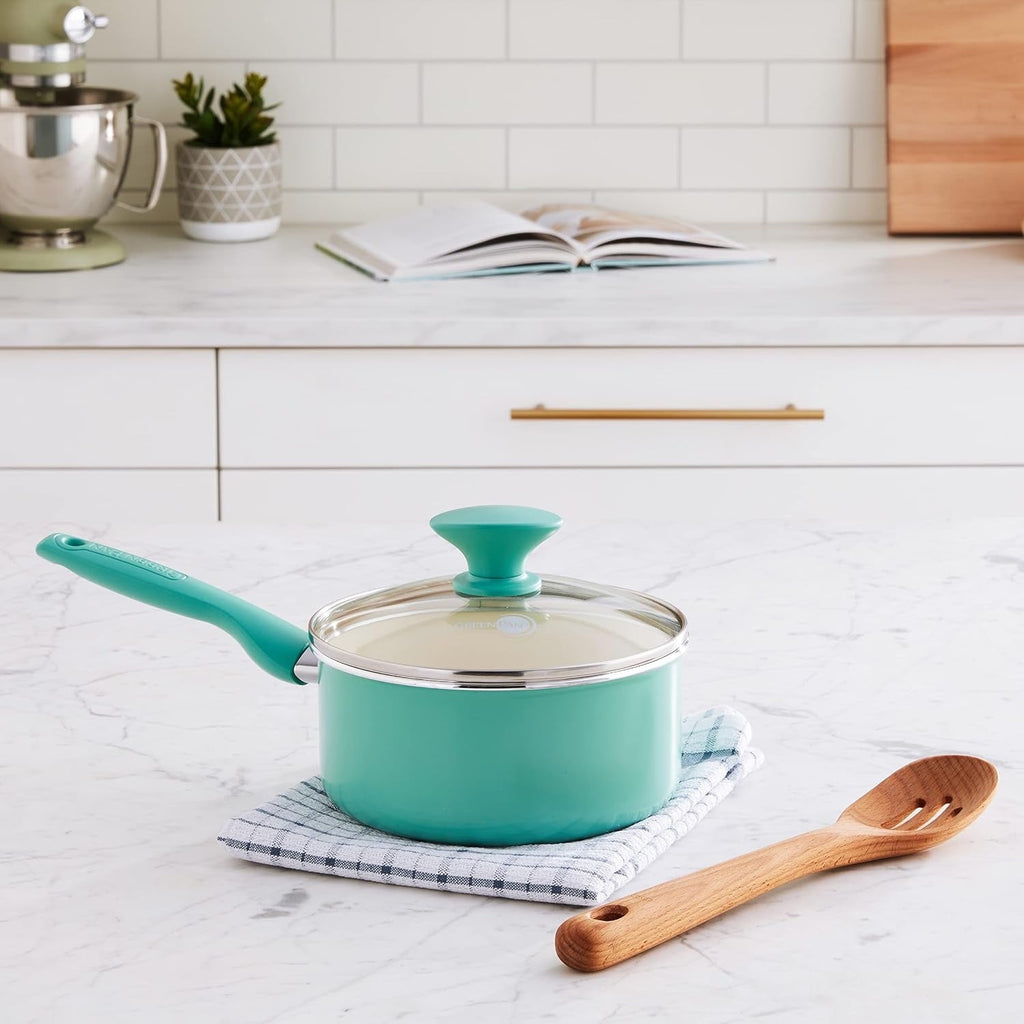 Rio Ceramic NS 2QT Saucepan W/ Lid - Turquoise