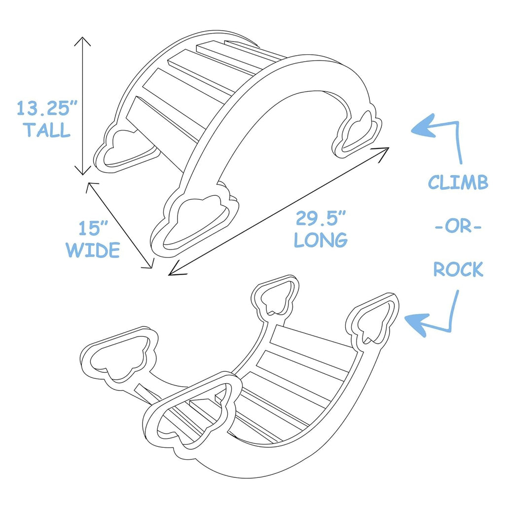 Wooden Arch Climber - Fun Rocking Arch & Climbing Toy For Kids
