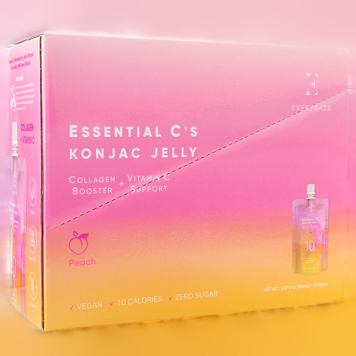Essential C's Konjac Jelly - Peach (10 CT)