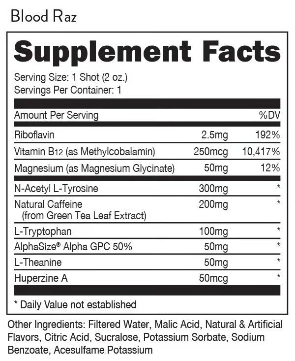Blood Raz Energy Shot (12 Pack)