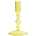 Glass Candlestick Holder (Short) - Yellow