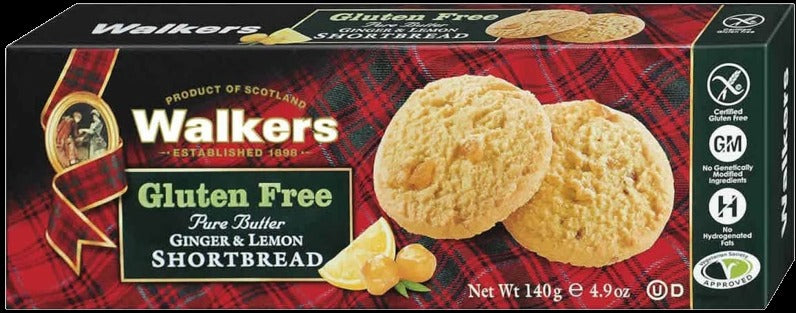 Gluten Free Lemon Ginger Shortbread Cookies