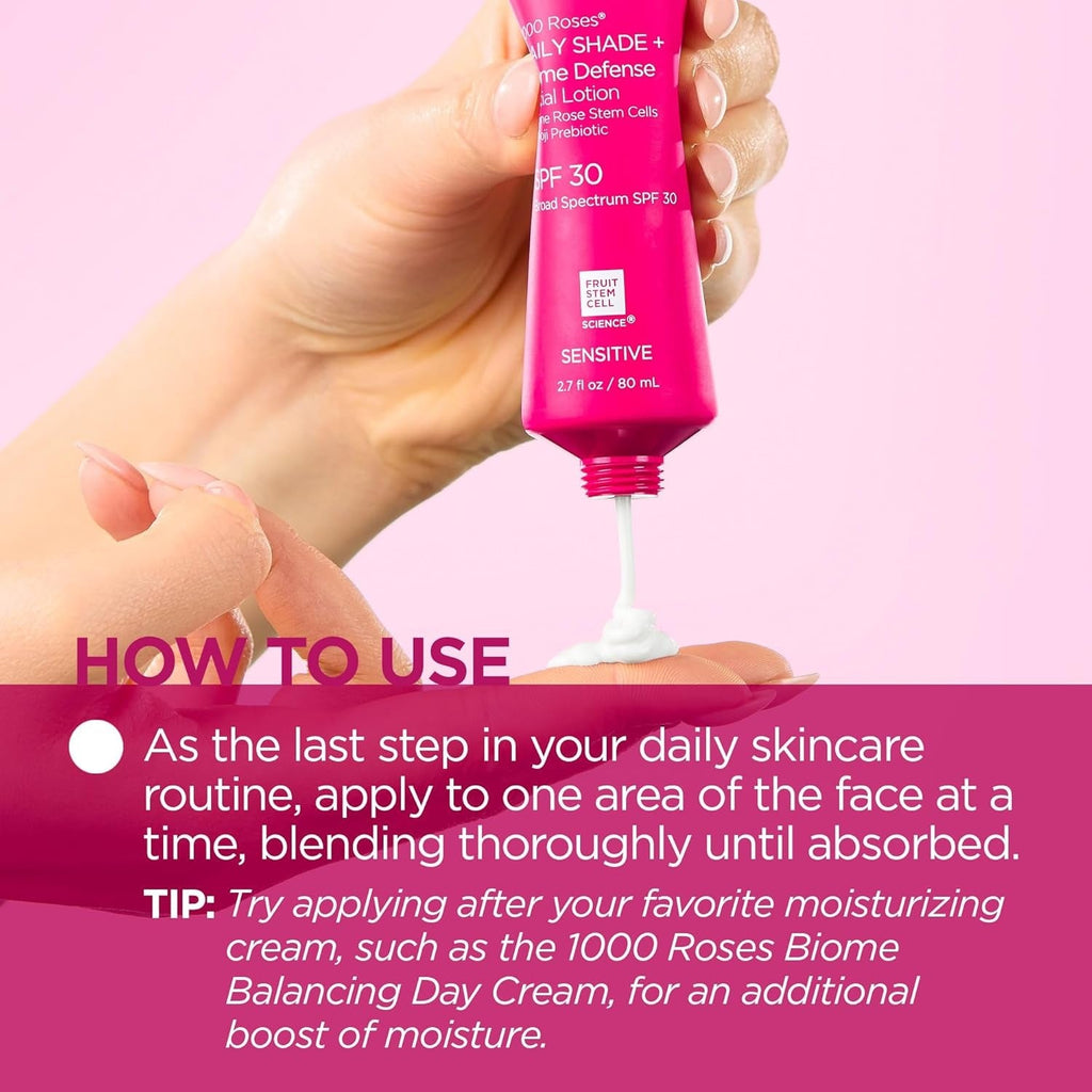 1000 Roses Daily Shade + Biome Defense Mineral SPF 30