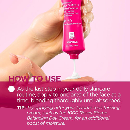 1000 Roses Daily Shade + Biome Defense Mineral SPF 30