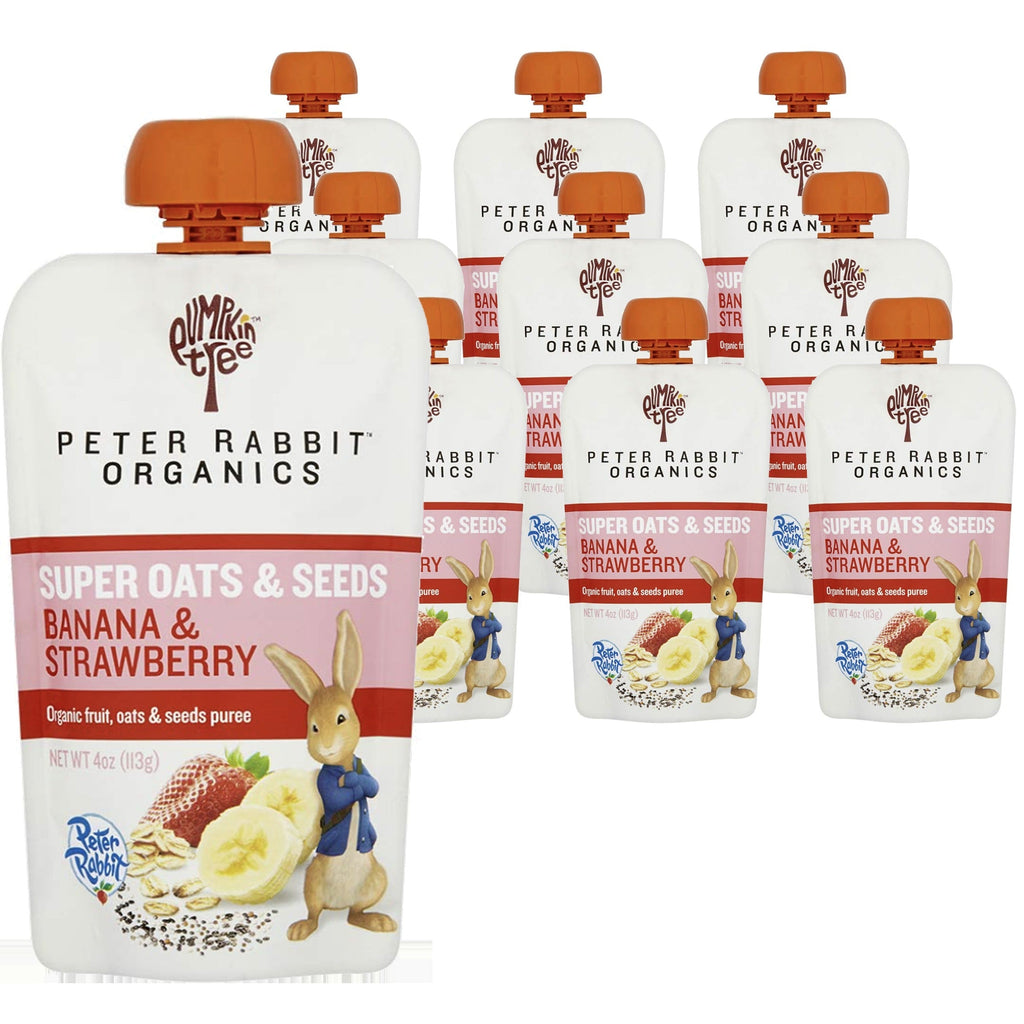 Banana & Strawberry Super Oats & Seeds Puree (10 Pack)