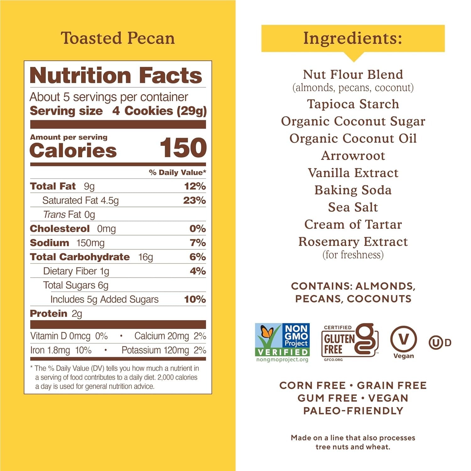 Almond Flour Crunchy Toasted Pecan Cookies (3 Pack)