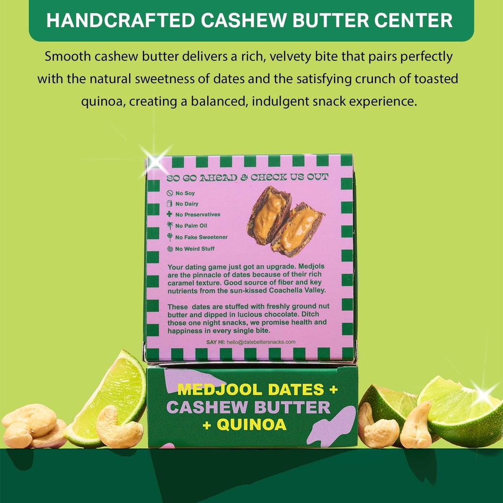 Cashew Lime Crisp Stuffed Dates