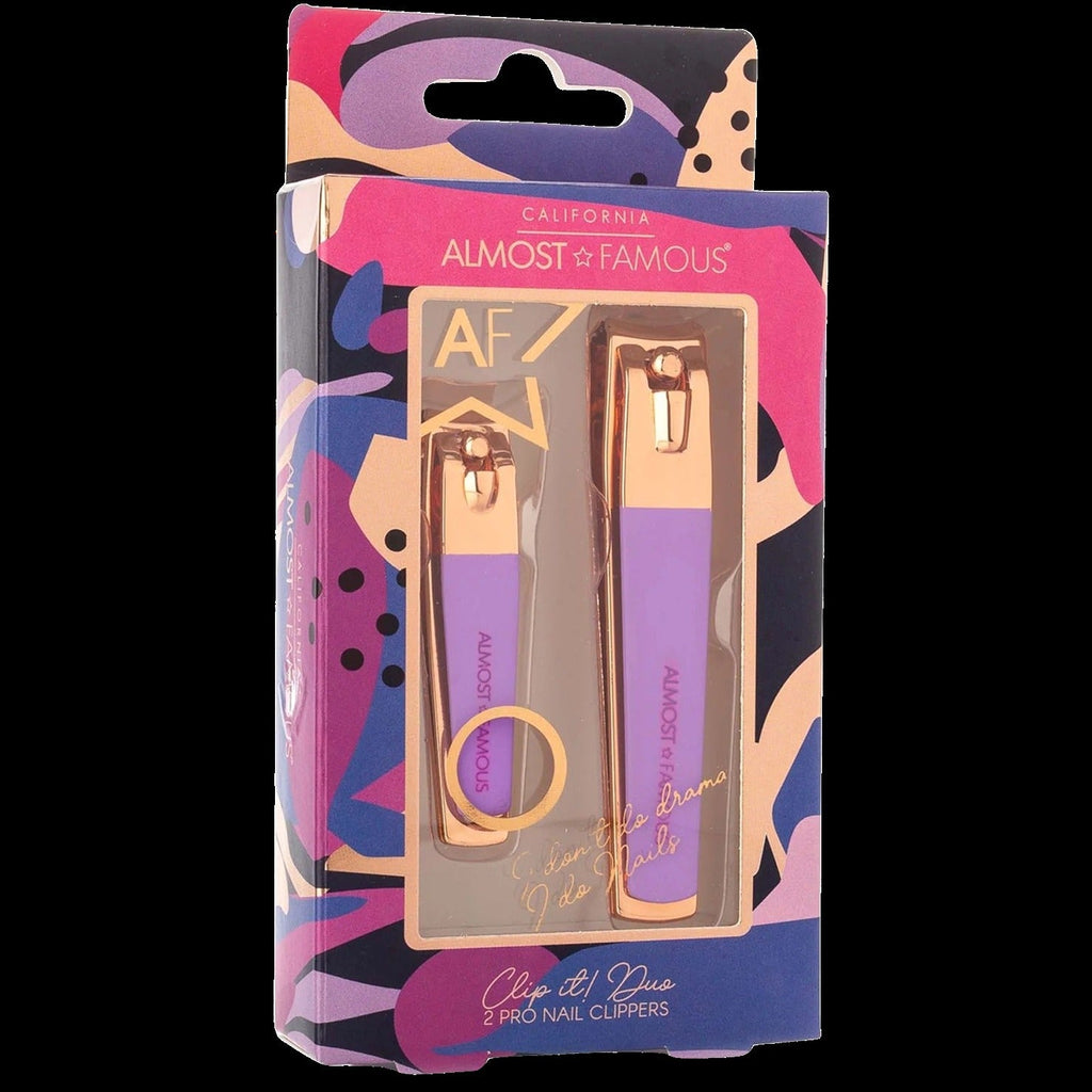 Rose Gold 2-Piece Nail Clipper Set - Purple