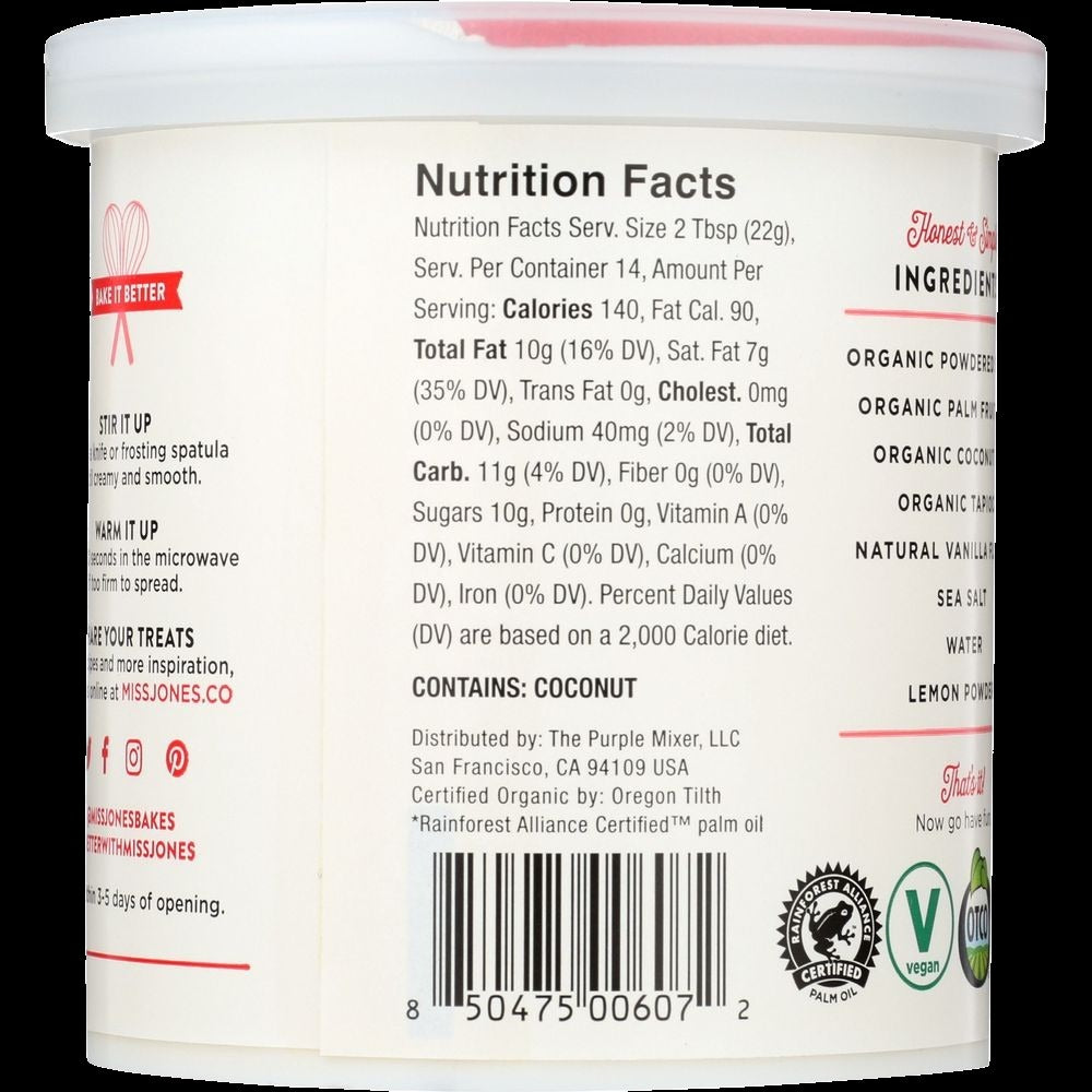 Organic Non-Dairy Cream Cheese Frosting