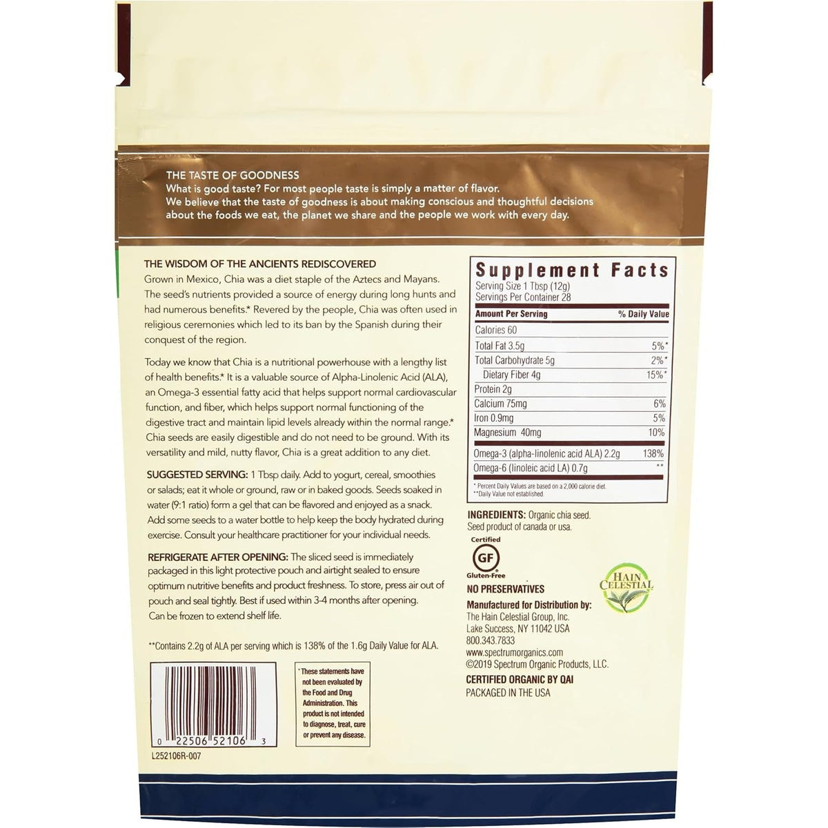 Organic Omega-3 & Fiber Whole Chia Seed
