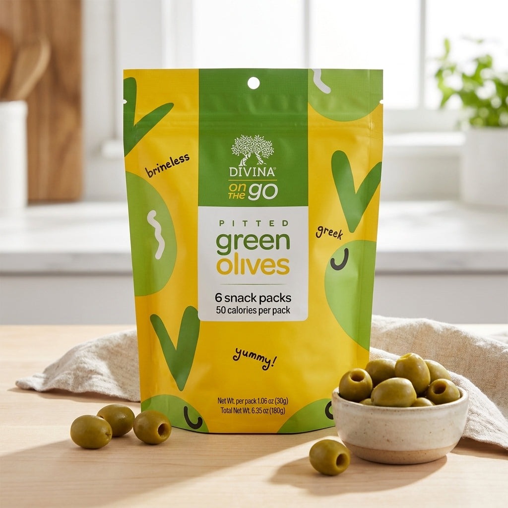 Pitted Green Olives Snack Pack (6 CT)