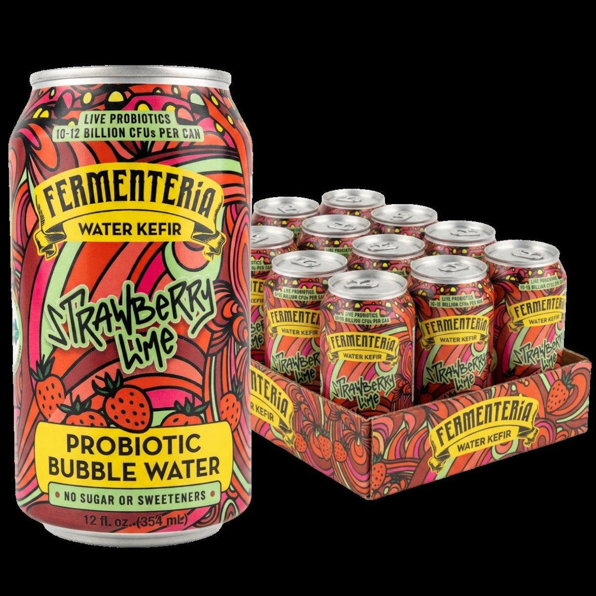 Strawberry Lime Kombucha (12 Pack)