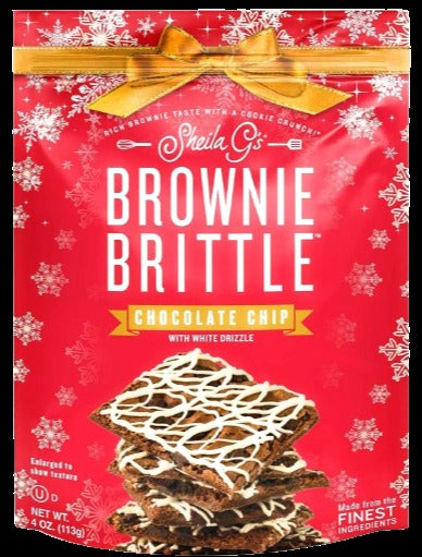Chocolate Chip with Snowflake Drizzle Brownie Brittle