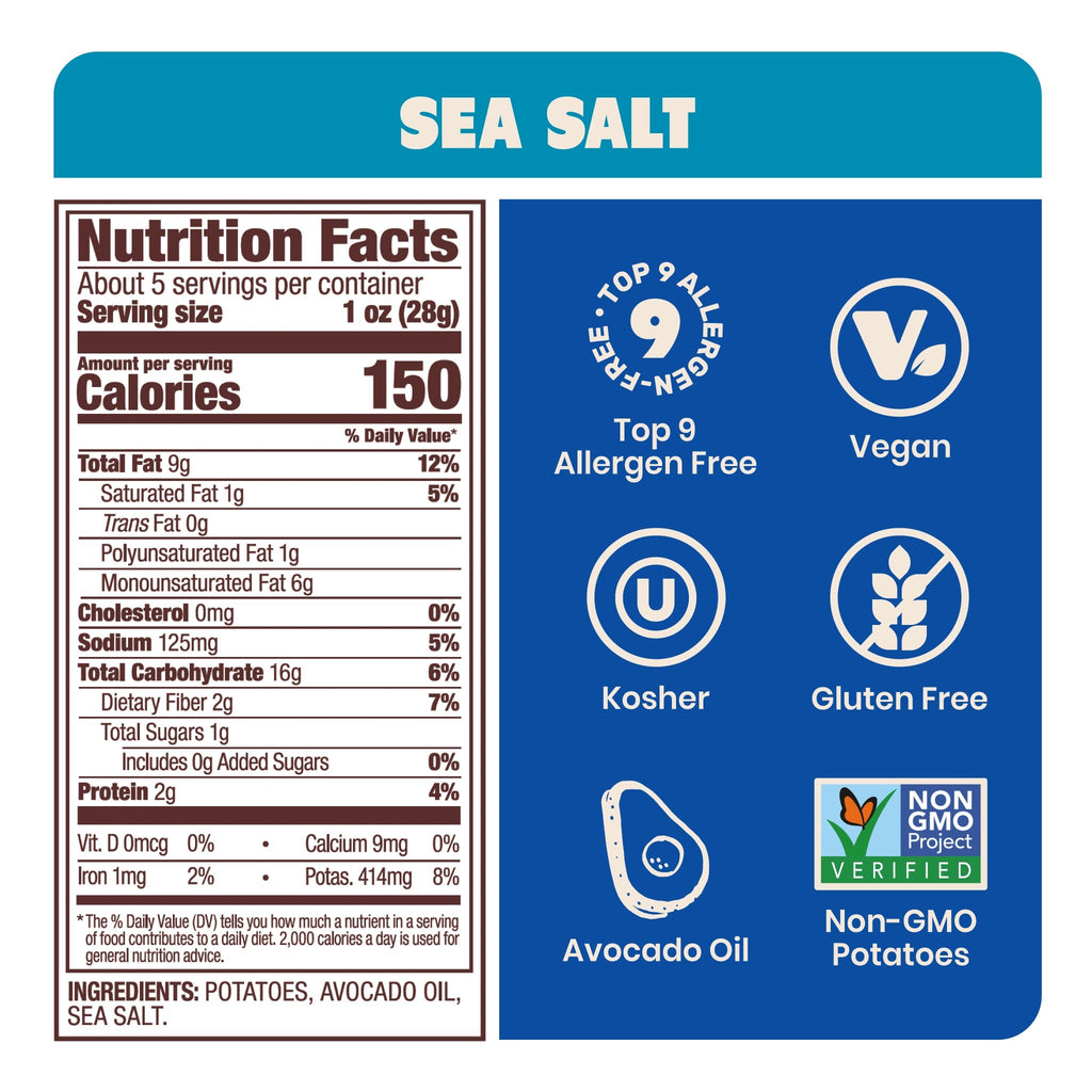 Avocado Oil Sea Salt Kettle Cooked Potato Chips