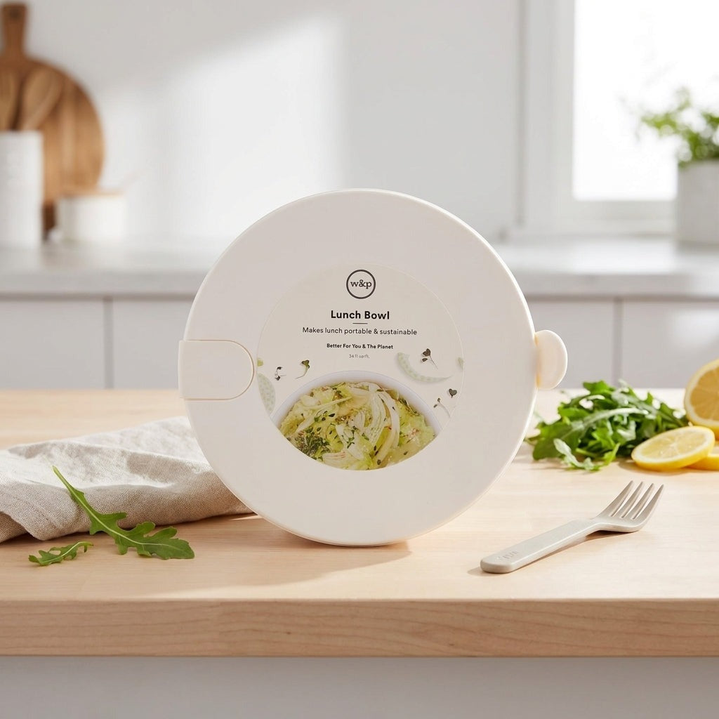 1L Plastic Lunch Bowl - Cream