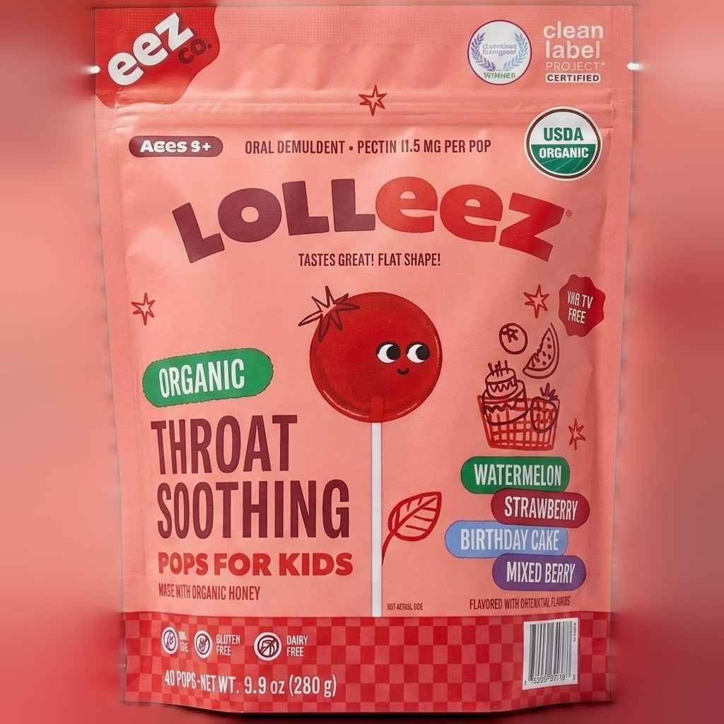 Organic Lollipops for Kids Sore Throat -Variety Pack (40 CT)