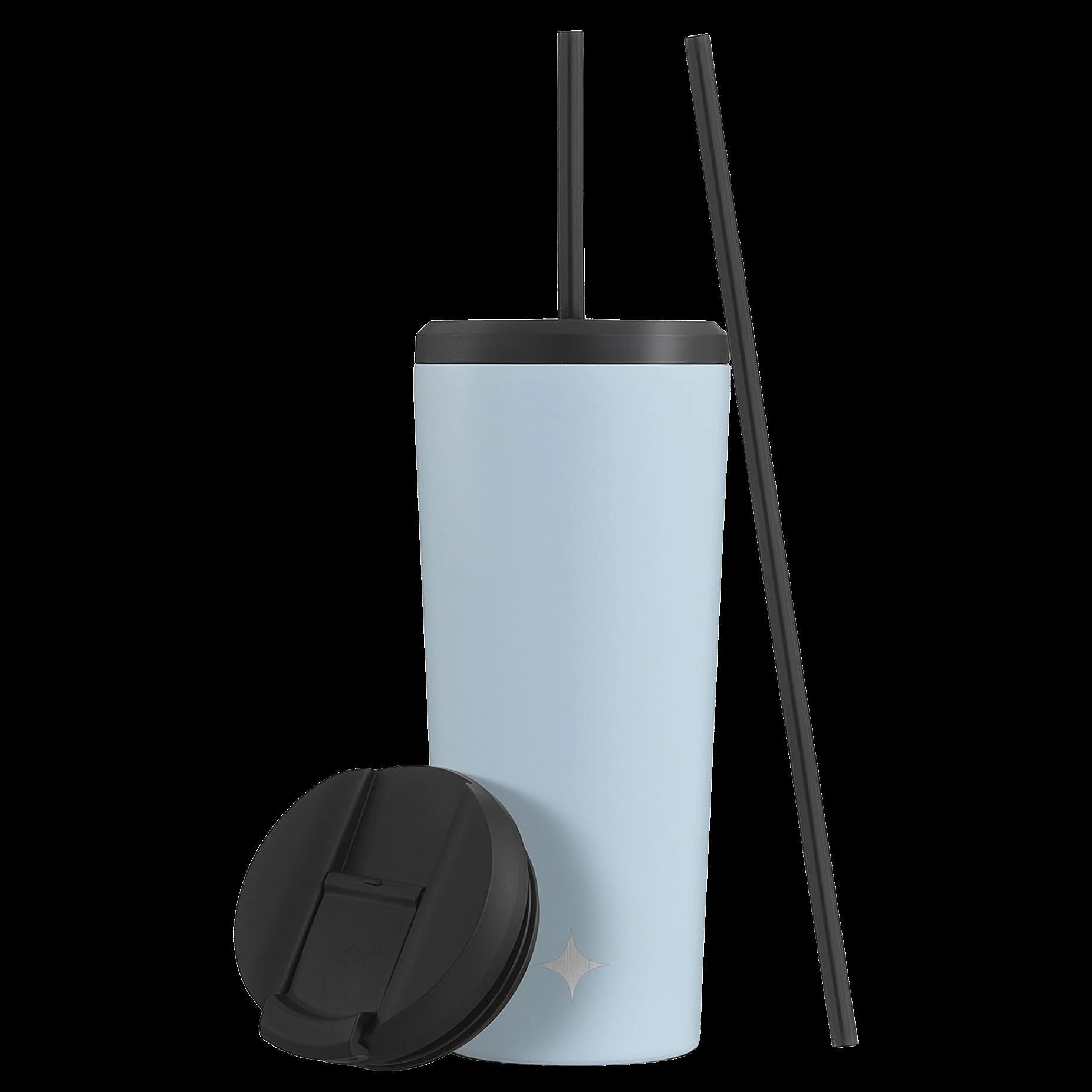 Vacuum Insulated Tumbler with Straw & Flip Lids (Blue) 20oz