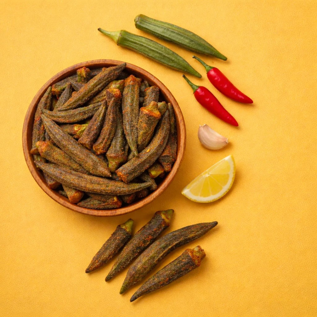 Masala Spiced Okra Chips