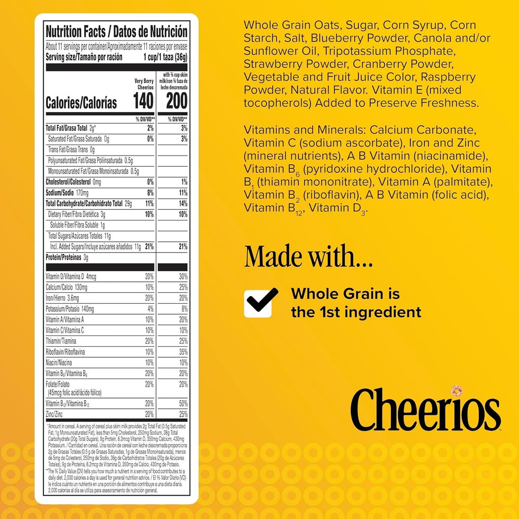 Gluten Free Very Berry Cheerios Cereal - Large Size