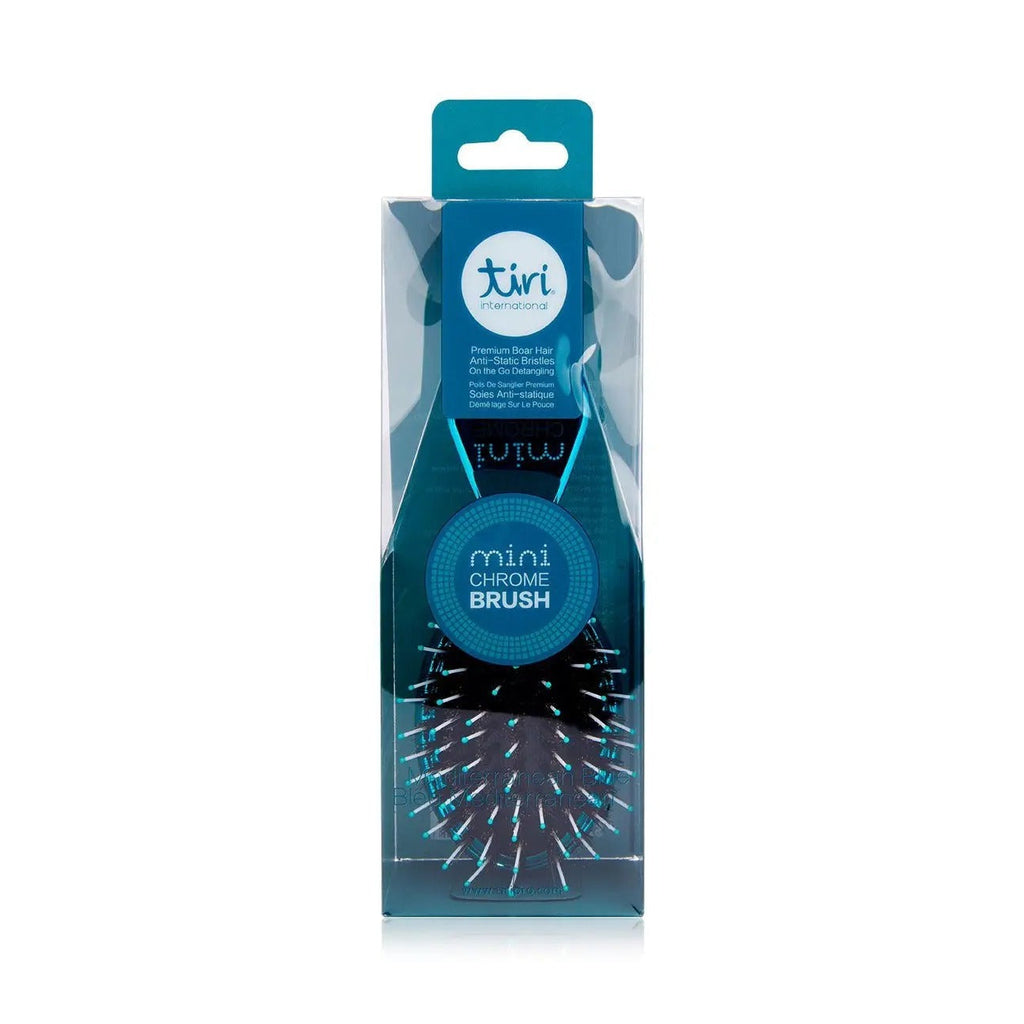 Mini Boar Bristle Purse Hair Brush - Turquoise